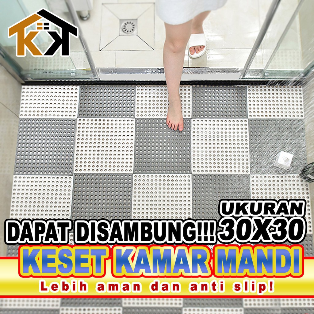 (KK) Karpet Anti Slip Kamar Mandi POLKADOT PVC Karpet Anti Licin Dapur