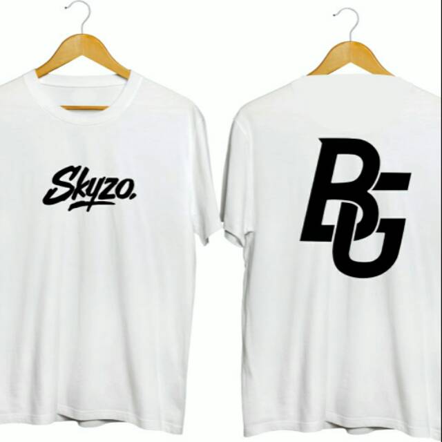 Tshirt kaos  Baju SKYZO BG BABYGANG  PUTIH SPANDEX RAYON 