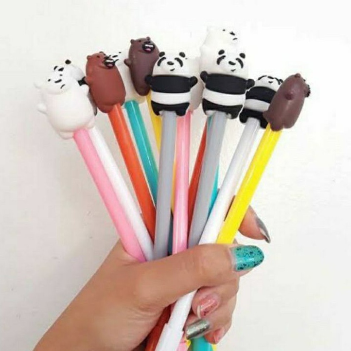 

Pena Bentuk Bare Bears / Pulpen Lucu Motif Kartun / Bulpoint Gel Cair Bear
