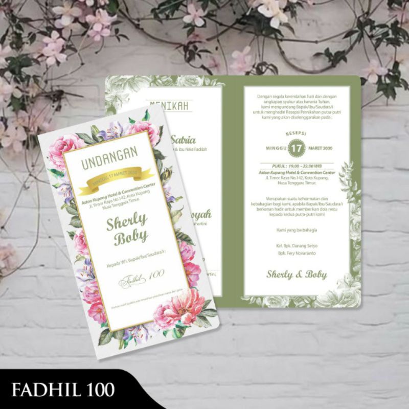 

Undangan Pernikahan Simple Elega dan Murah Seri Fadhil 100