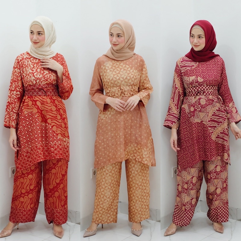 Obi Tunik Set Batik Celana Kulot by SARAH THE LABEL