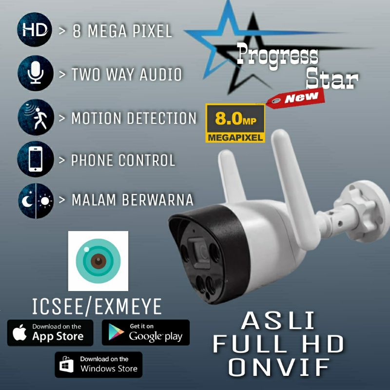 0New Ip Cam Camera Cctv Outdoor 8mp Full hd 1080p Aplikasi Icsee