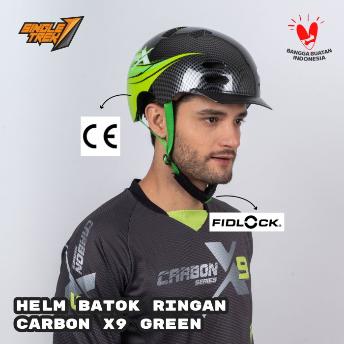 Helm Sepeda Singletrek1 CityBike Teringan no.1 di Dunia HBR CRBN GREEN