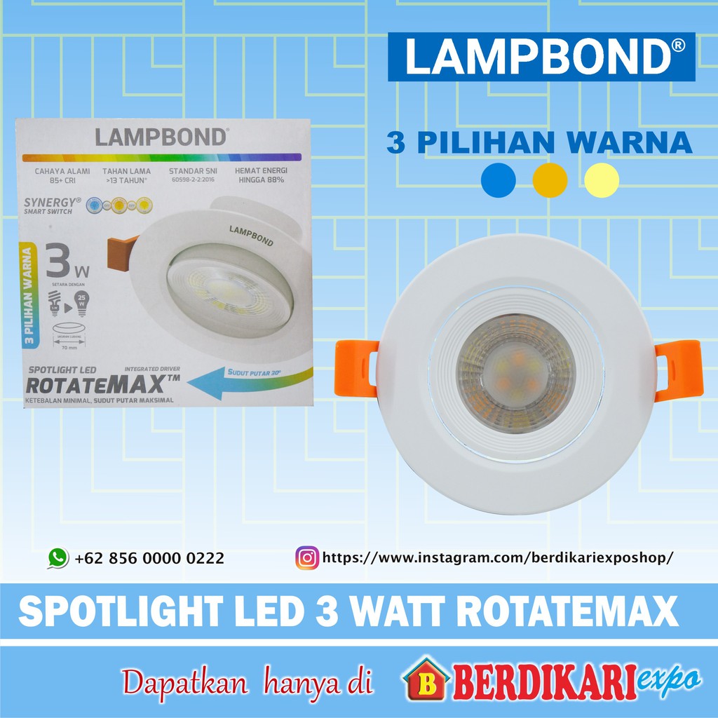 SPOTLIGHT LED 3 WATT ROTATEMAX 3 COLOR