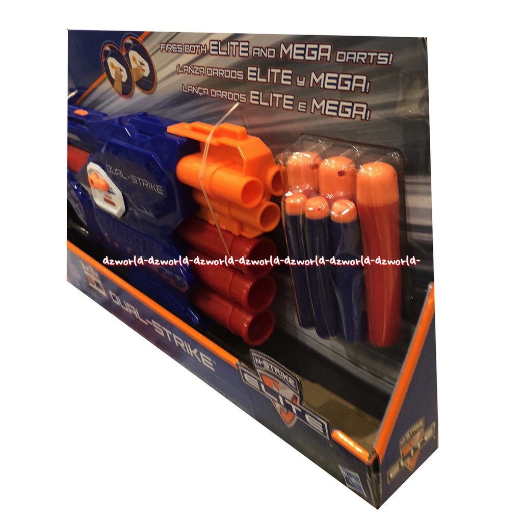 Nerf Dual Strike N Strike Elite Blue Gun Pistol Mainan Anak Nerp