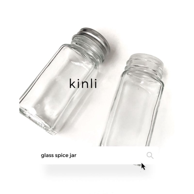 glass spice jar botol kaca bumbu rempah lada garam aluminium lid