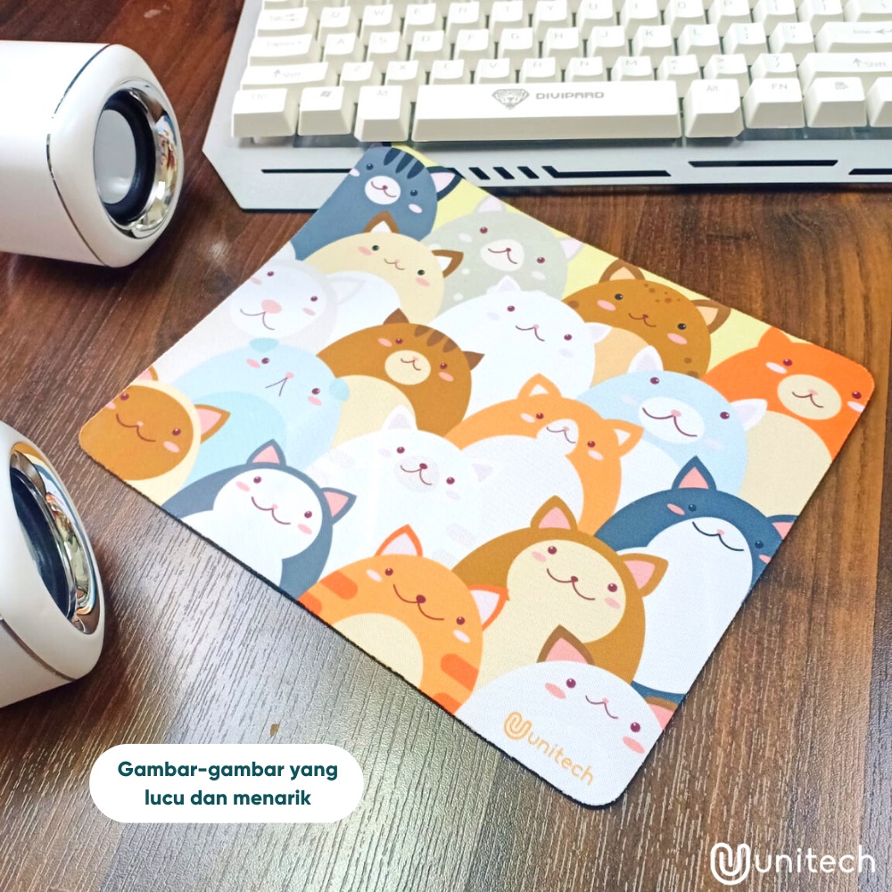 Mousepad Motif Cute Unitech Pattern Animal Series Anti Selip - Mousepad Lucu