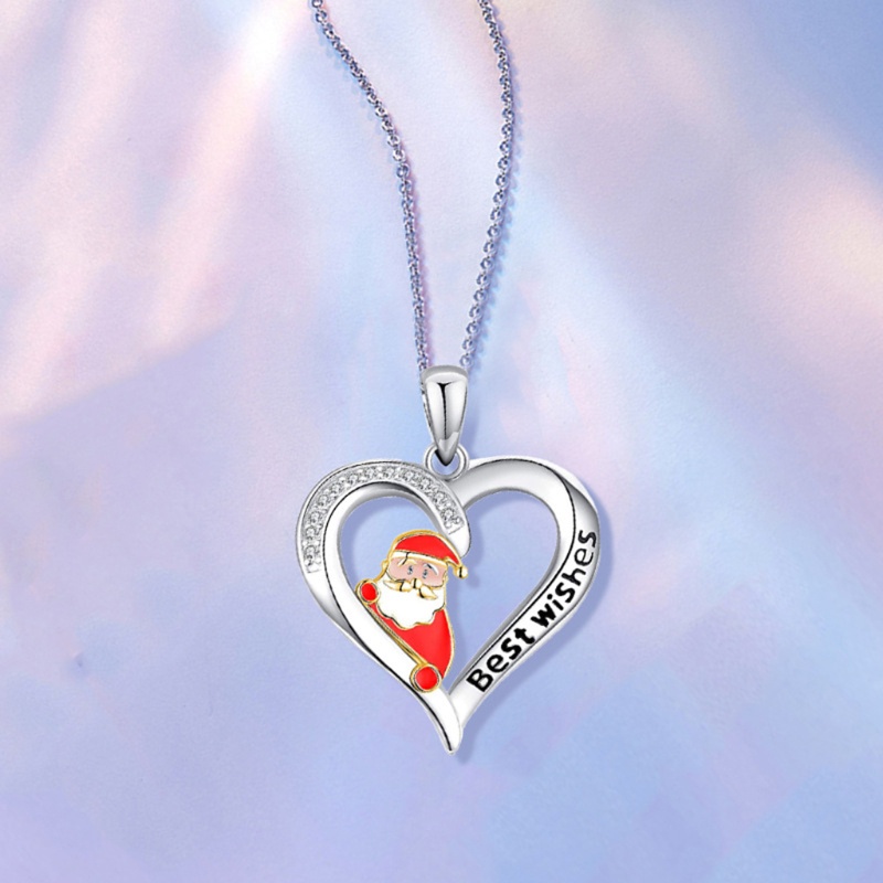 Kalung Desain Santa Claus Untuk Hadiah Natal Wanita