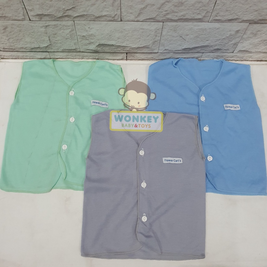 Baju Bayi Newborn / Panjang / Pendek / Kutung / Buntung 0-6 Bulan Flower Cart's-Bj Kutung  BOY 1pcs