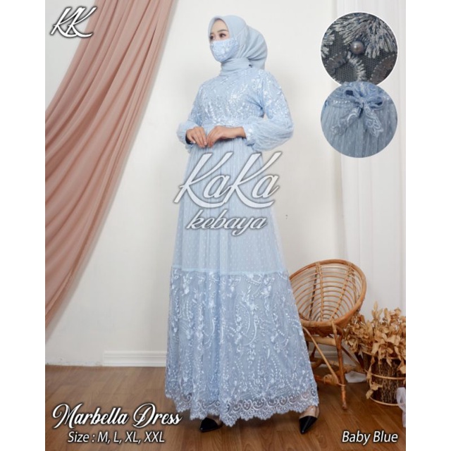 Marbella Dress by Kaka kebaya / Dress Kebaya Modern/ Dress Cantik / Dress Kebaya Lamaran / Gamis Lebaran / Gamis kekinian / Dress brokat tulle Mewah