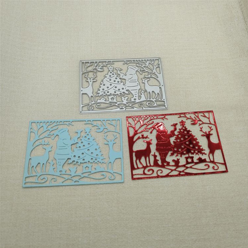 Cetakan Stensil Cutting Dies Motif Elemen Natal Bahan Metal Untuk Scrapbook / Craft DIY