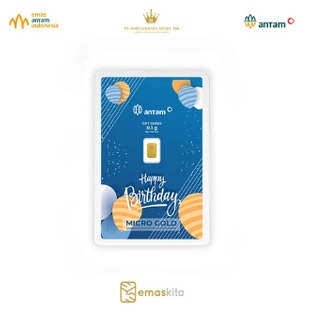 Logam Mulia 0.1 Gram Antam Happy Birthday Gift Series Ulang Tahun