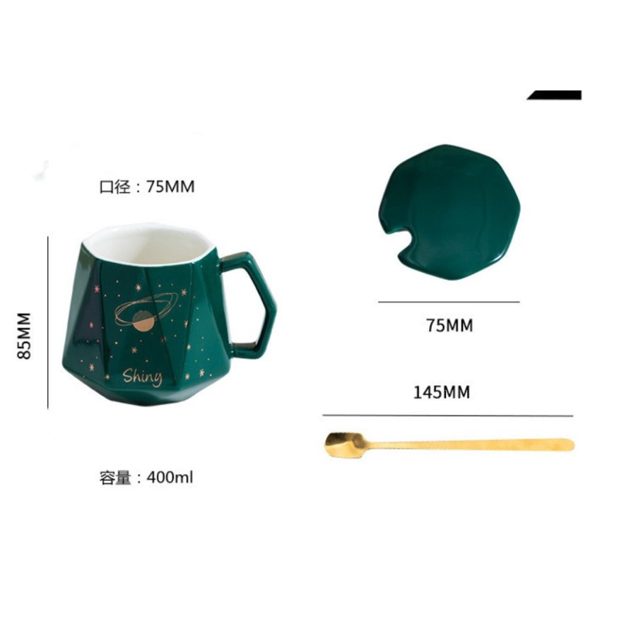 Diamond Ceramic Mug Set / Gelas Keramik Cangkir Kopi Hampers Souvenir