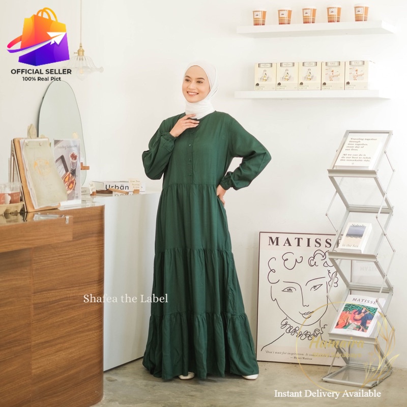 Home dress Polos by humaira store surabaya Gamis rayon polos Homey dress polos baju muslim perempuan