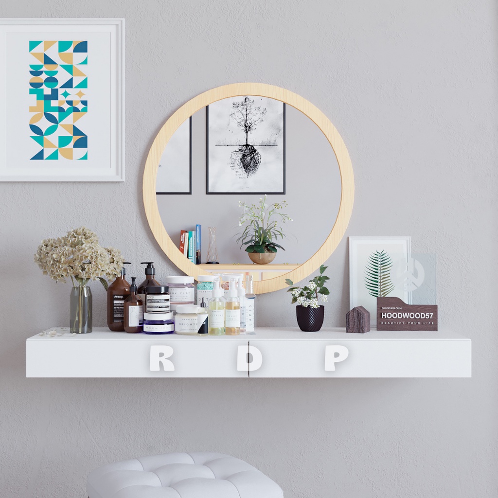 RAK AMBALAN DINDING DOUBLE PINTU LACI [80×20cm] Makeup Gantung Minimalis Terbaru RakLaci Serbaguna