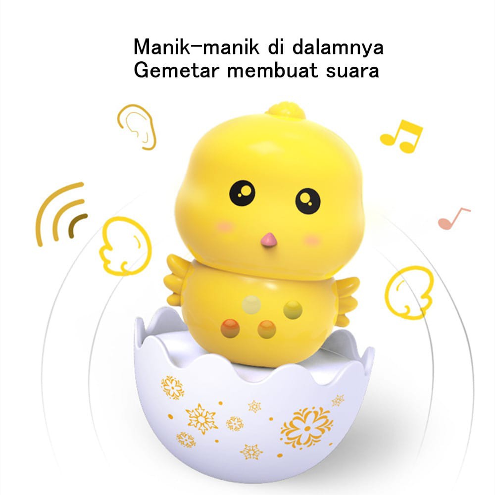 ~ PIYOSHI08 ~ Mainan Anak Bayi Tumbler Rattle Bentuk Telur Goyang Animal Lucu Murah MA07