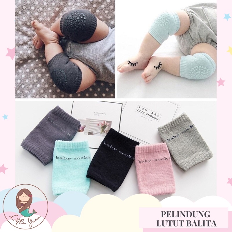 Little Yura - Pelindung Lutut Anak Bayi Anti Slip / Knee Protector Bahan Lembut / Kaos Kaki Lutut Anak Prewalker Belajar Merangkak