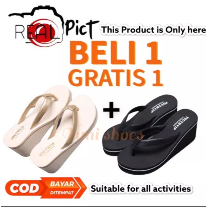 SANDAL WEDGES AUREL BELI 1 GRATIS 1 TERBARU