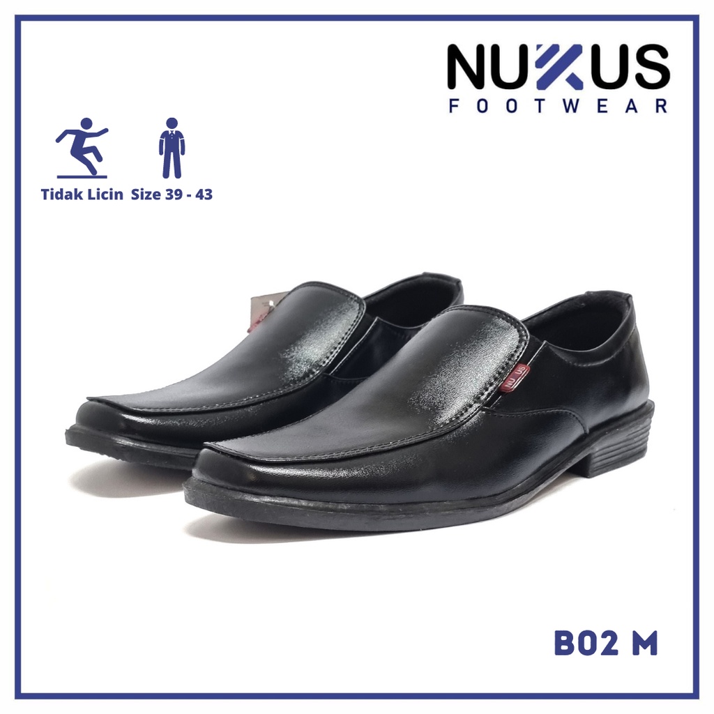 Nukus Sepatu Pantofel Pria Sepatu Pria Fantofel Kerja Hitam - B02 M