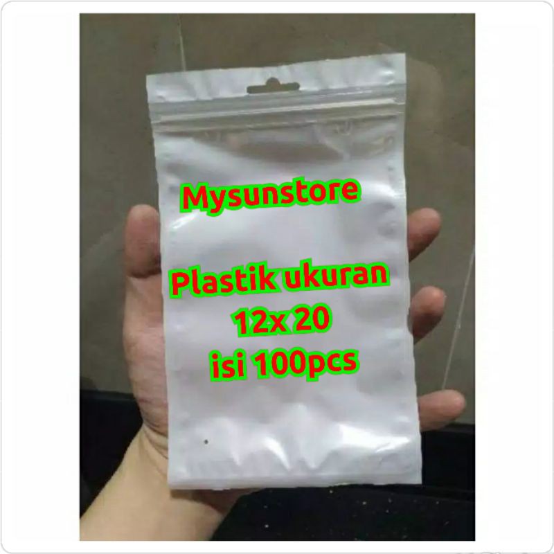 Plastik Klip 12x20 cm Aksesoris  Ziplock Zipper  Zip Lock 12 x 20 cm Isi 100 pcs Mysunstore