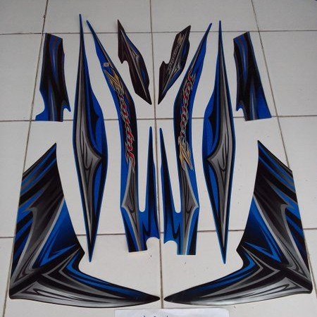 Stiker New Jupiter Z robot 2011 biru hitam striping