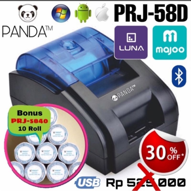 

MINI PORTABLE/MOBILE RECIEPT POS PRINTER PANDA PRJ-58D 58MM KERTAS