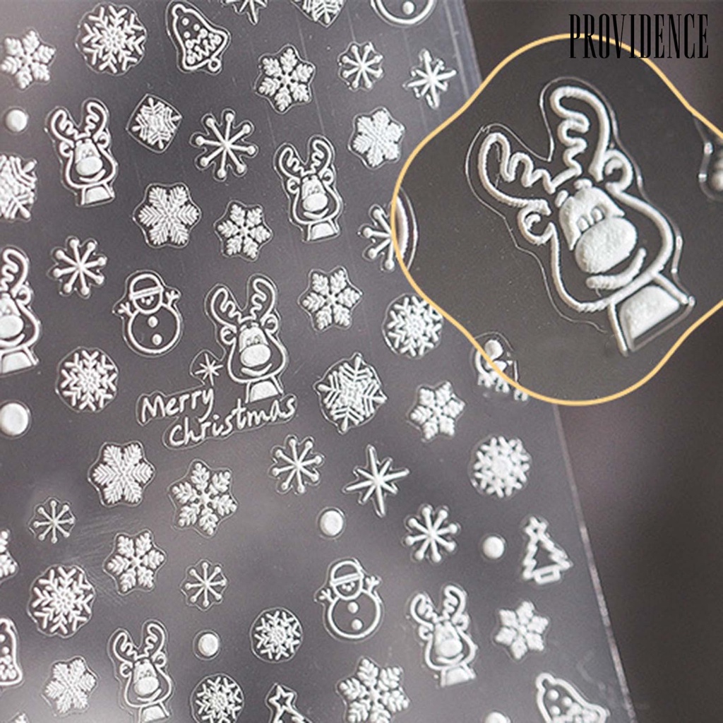 Providence Nail Sticker Christmas Patterns Embossed Ultra Thin Winter Xmas Nail Sticker Accessories Transfer for Manicure