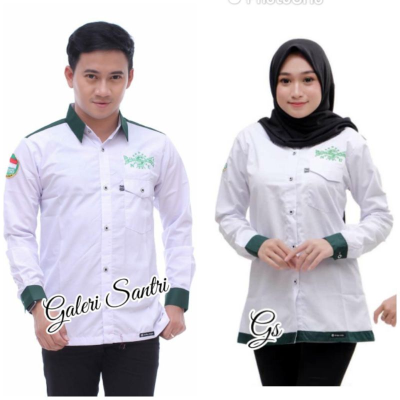 Kemeja HSN, Kemeja nu lengan panjang, Kemeja bordir nu, Kemeja pria, Kemeja nu