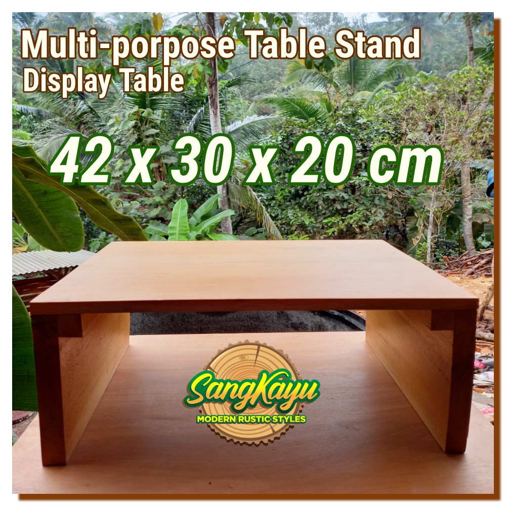 Meja Wooden multipurpose rack display 42x30x20 cm table craft rak kayu