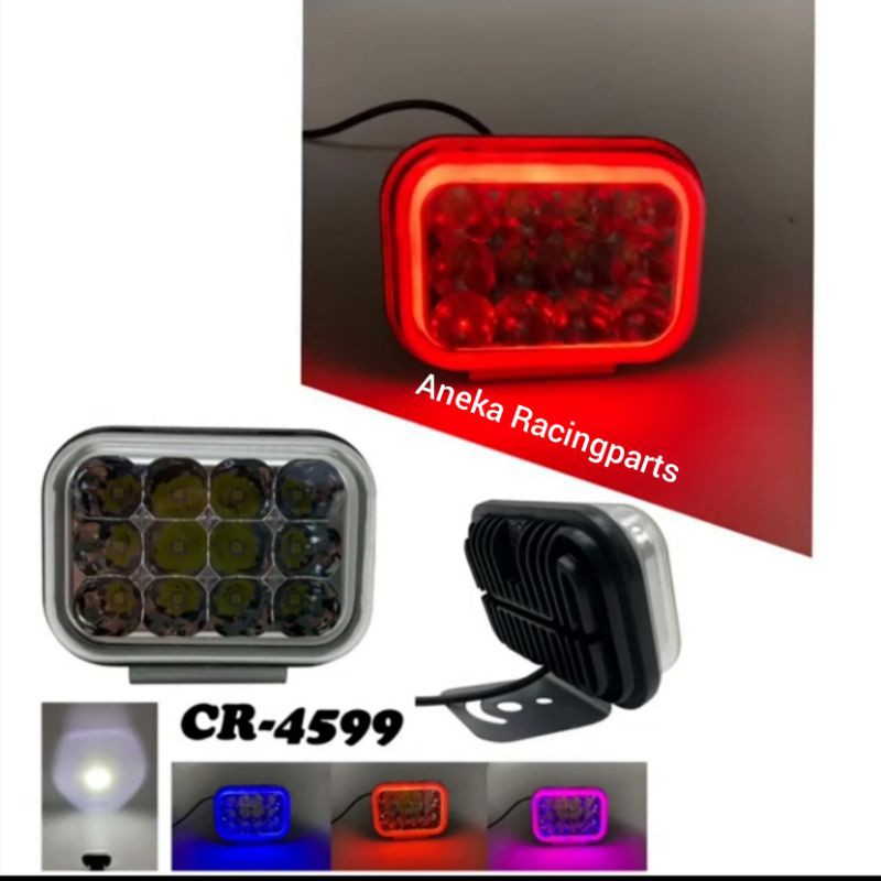 lampu tembak 12 led flash rgb super terang klx crf wr vixion tiger nmax pcx dll / lampu sorot motor