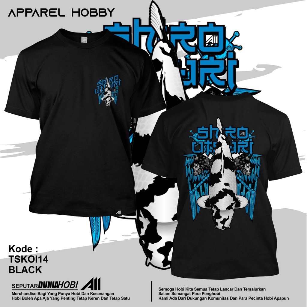 KAOS IKAN KOI SHIRO UTSURI KOI14 BLACK TSHIRT