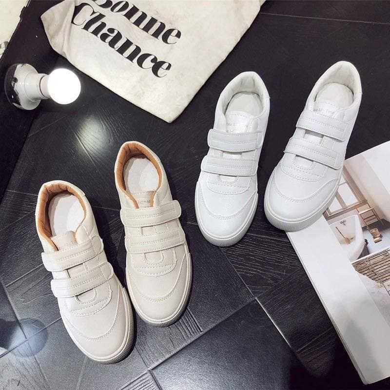 SEPATU WANITA SNEAKERS TANPA TALI KULIT IMPORT SFS308