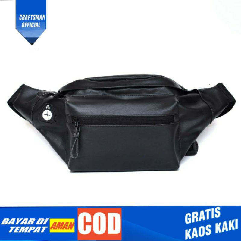 CRAFTS Tas Slempang Pria Tas Waistbag Pria Waisbag Waterproof Pria Tas Waistbag Kulit Syntetic Premi