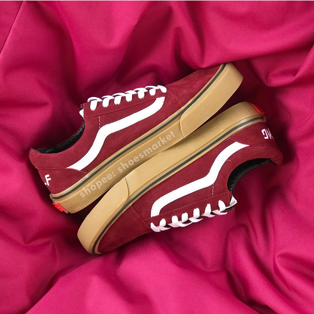 OBRAL SEPATU VANS OLDSKOOL GOLF WANG MAROON GUM