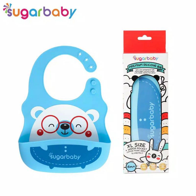 Sugarbaby Bib Celemek Silicone Bibs Sugar Baby