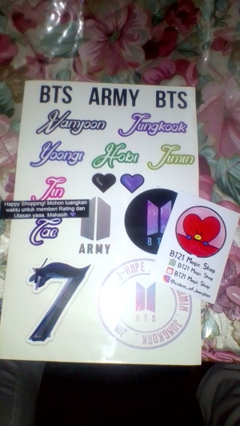  Ready Stock BTS  Stickers set 1 set stiker  BTS  dekor 