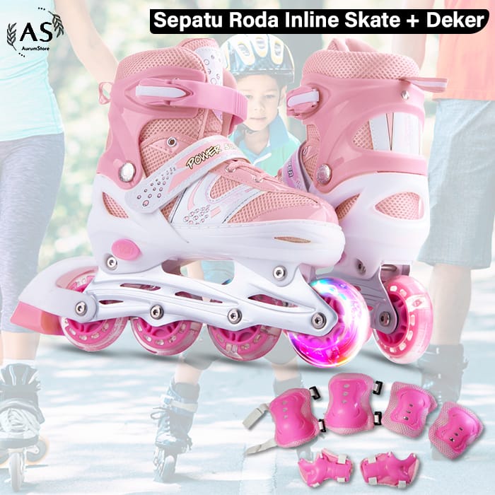 Sepatu Roda Inline Power Skate + Dekker FREE KUNCI