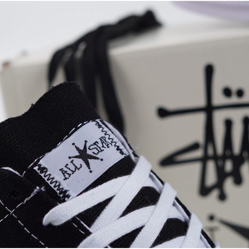 Sepatu Converse One Star  X Stussy Black White