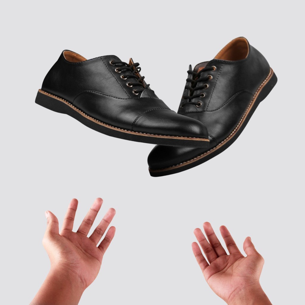 OXFORD BLACK (Original) - Sepatu Formal Pantofel Pria Casual Kulit Kerja Kantor Pantopel Original