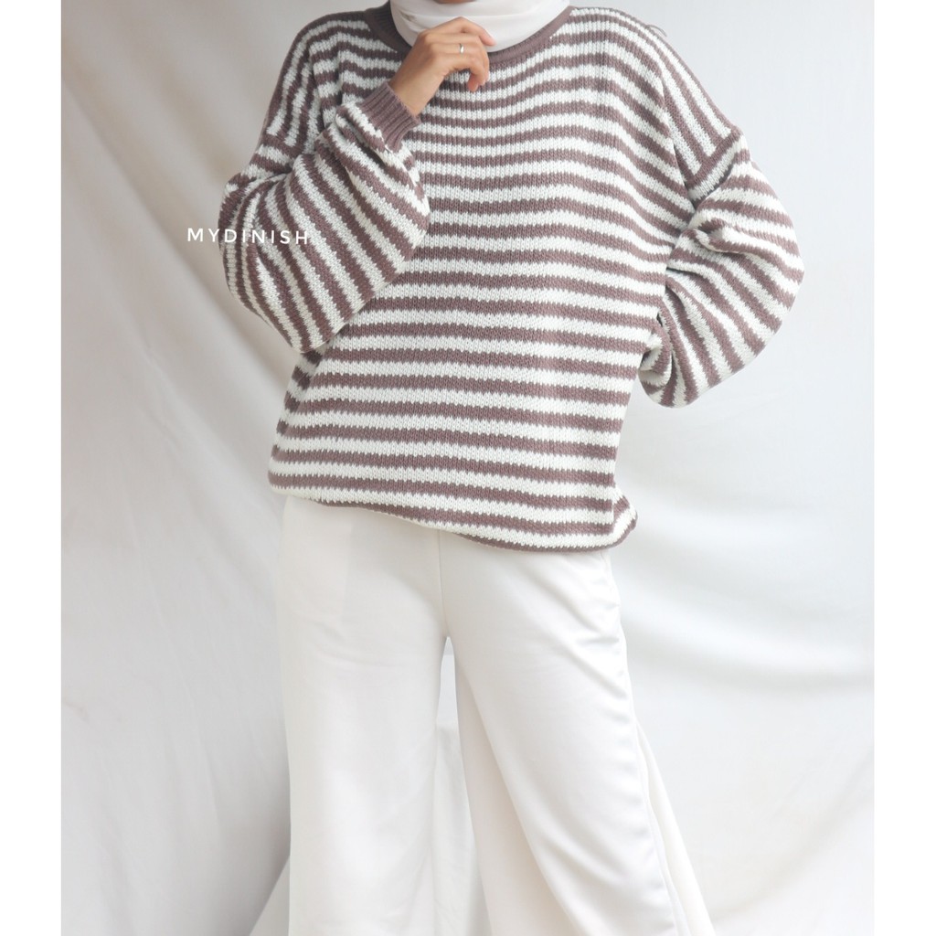 Anella Stripe- Sweater Rajut Wanita All Size