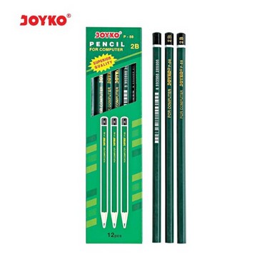 ( Ecer - 1 Pc ) JOYKO - PENSIL KAYU 2B - WOOD PENCIL HIJAU P88 / HITAM P99 / ANIMAL PRINT P92