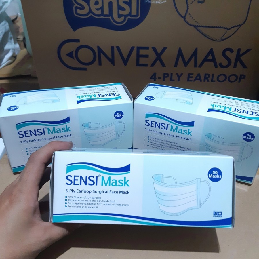 READY STOK MASKER SENSI 3PLY EARLOOP 50PCS