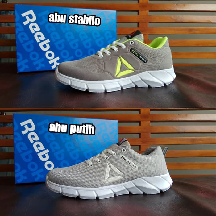 MURAH Sepatu Sport Pria Reebok Crossfit Running Olahraga Joging Abu Abu