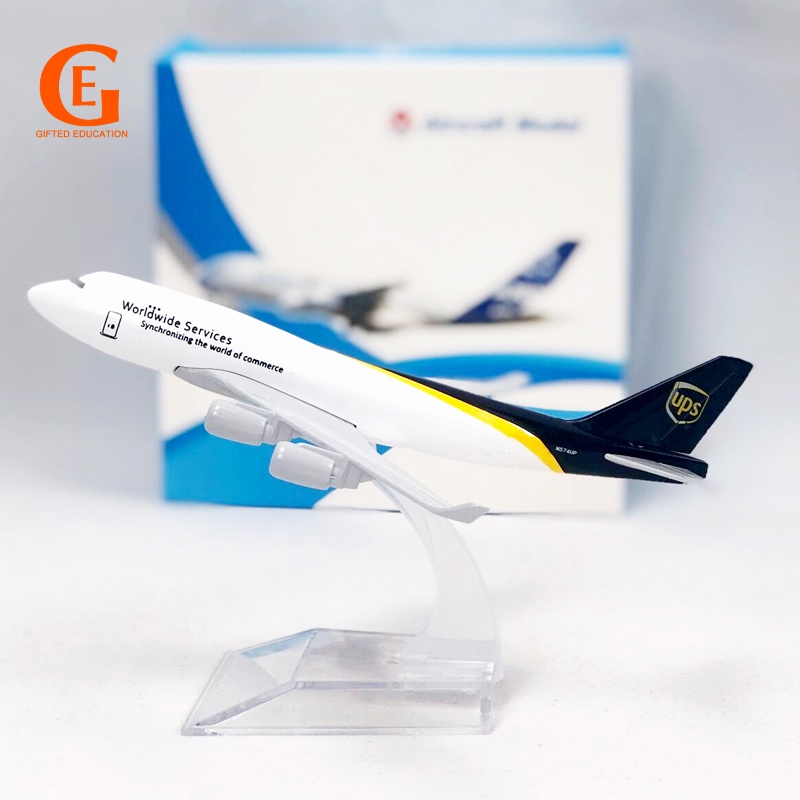 Ups B747 Boeing 747model Pesawat Metal Die-cast Pengiriman Parcel Pesawat Kargo Model 16CM