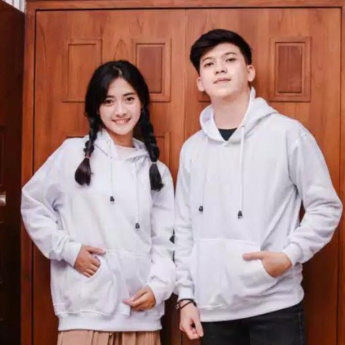 [PROMO COUPLE] JAKET SWEATER POLOS HOODIE JUMPER WARNA PUTIH