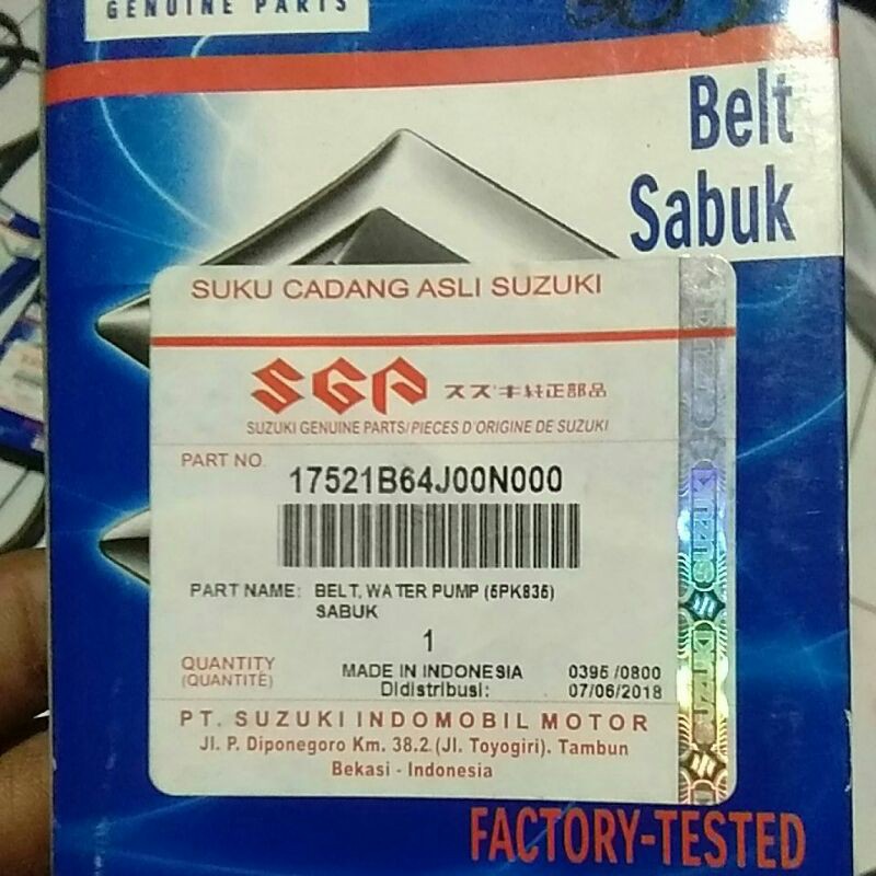 Belt Water Pump 5 PK 835 Suzuki Ori