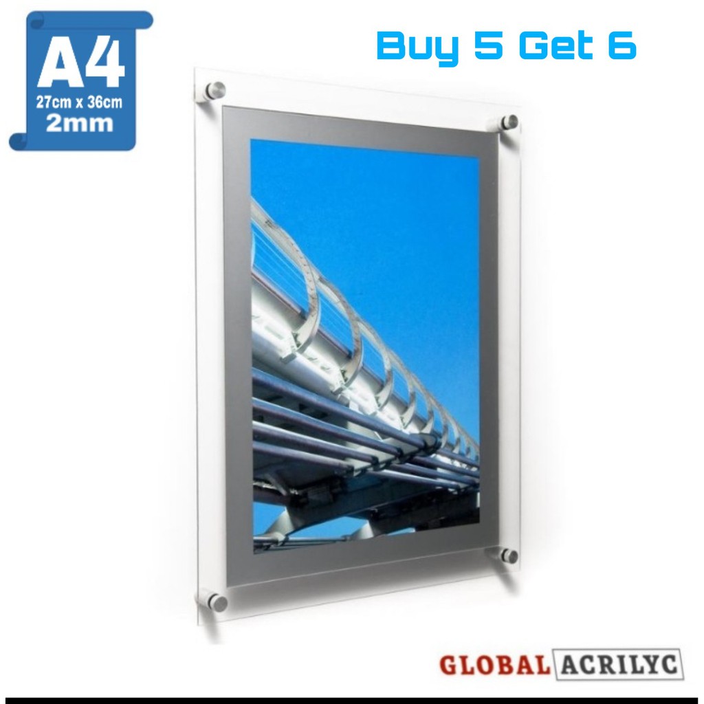 11.11 FRAME AKRILIK / BINGKAI FOTO / DISPLAY POSTER AKRILIK BERKUALITAS UKURAN A4 DOUBLE ACRYLIC