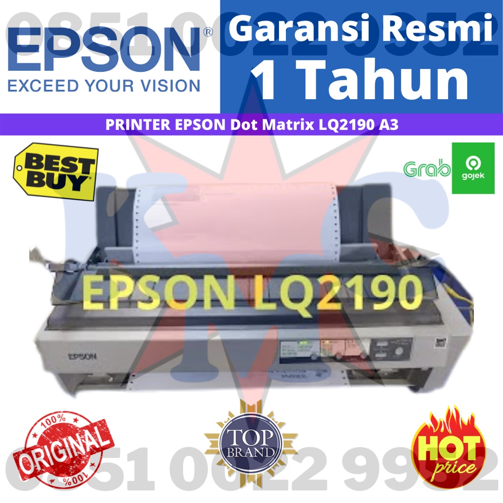 PRINTER EPSON DOT MATRIX LQ 2190 LQ-2190 LQ2190 (A3 / Double Folio) RESMI