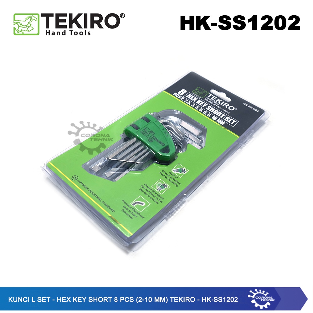 Tekiro - HK-SS1202 - Kunci L Set Hex Key 8 Pcs Pendek