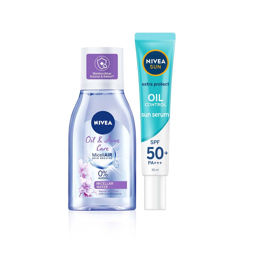 NIVEA SUN Face Serum Oil Control SPF50 PA+++ + Micellar Water Oil &amp; Acne Care